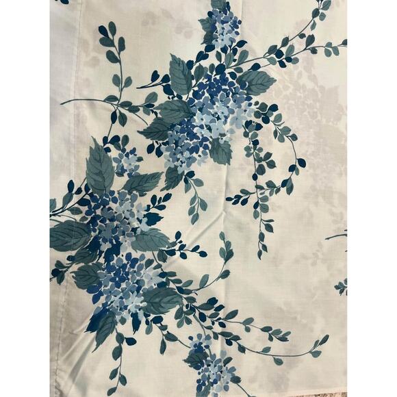 Vintage Blue Floral Springmaid Twin Flat Sheet w/pillowcases - Picture 4 of 7